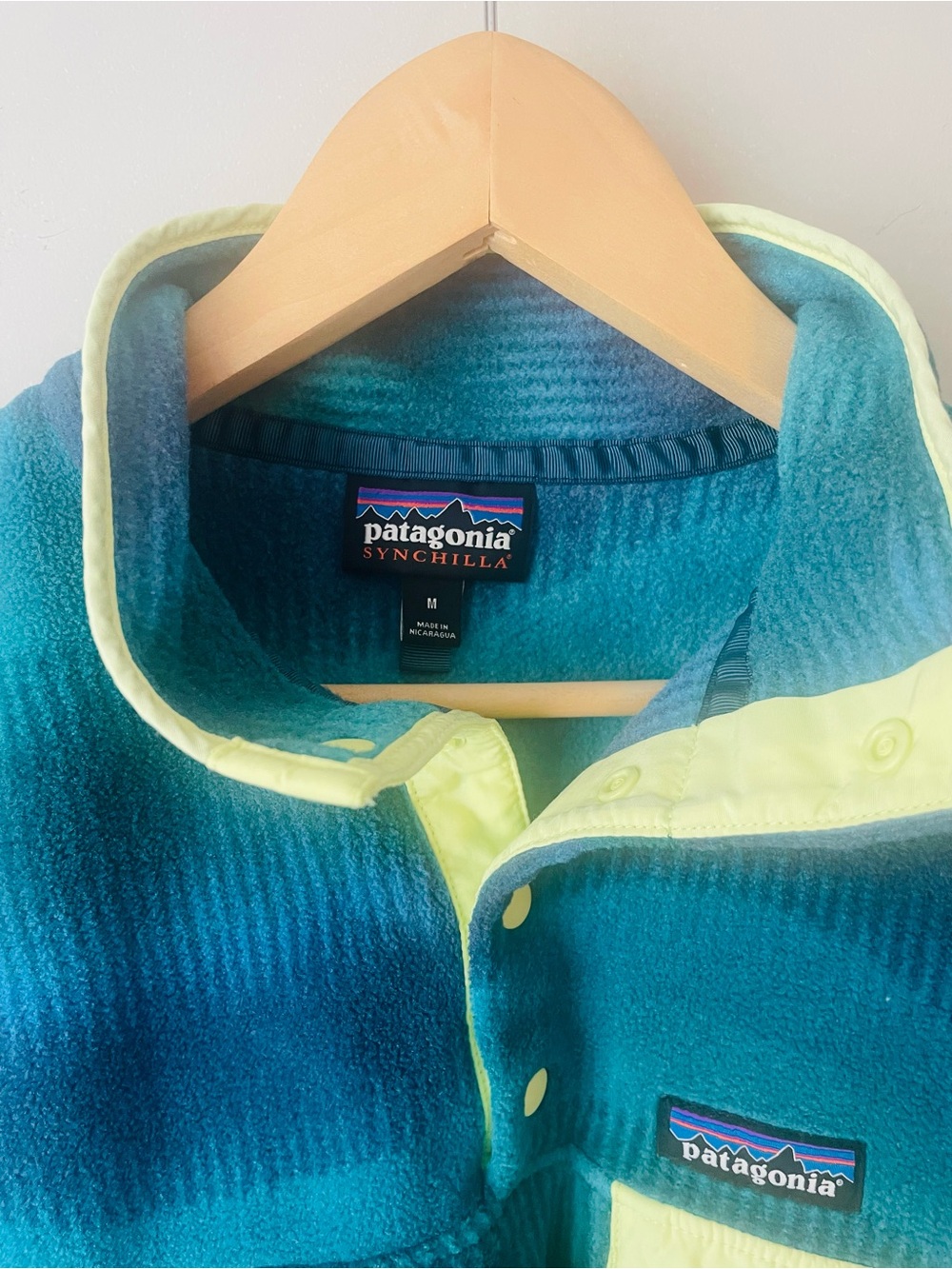 Patagonia Teal Dark Borealis Fleece Synchilla - Picture 7 of 8